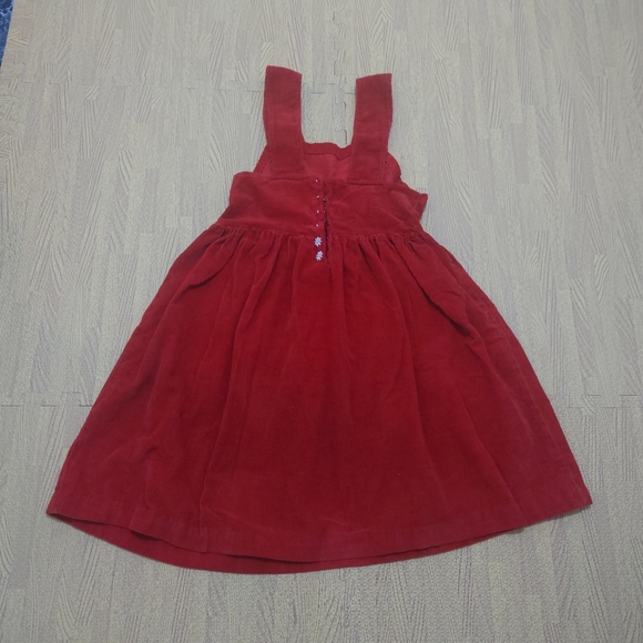 Vintage Unbranded Cordoruy Pinafore Dress Women's Red Dungaree Small - Picture 5 of 9